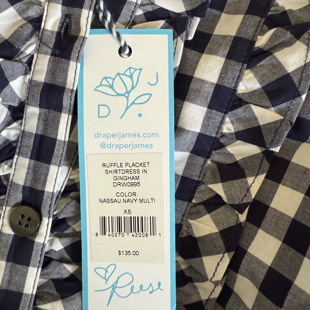 Draper James Navy and White Checkered Dress - Picture 5 of 7